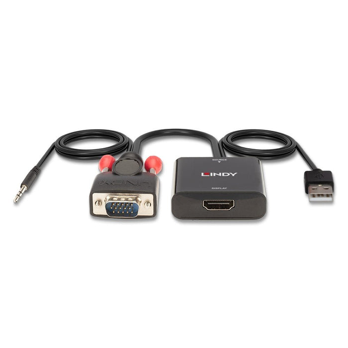 EAN 4002888382847 - Lindy 38284 adaptador de cable de vídeo VGA (D-Sub) + 3,5mm HDMI + USB Negro imagen 4