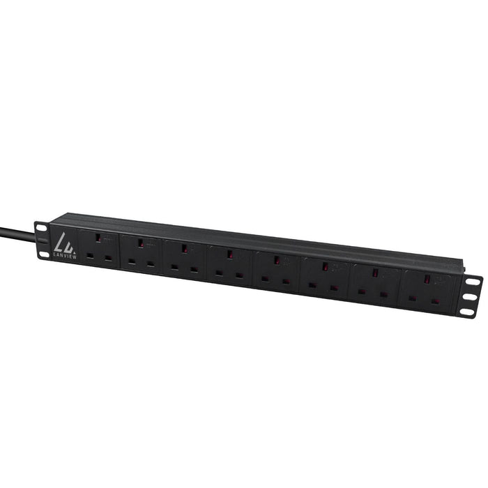 EAN 5715063053027 - Lanview LVR-3MUK-SPD-UK8 unidad de distribución de energía (PDU) 8 salidas AC 1.4U Negro imagen 2
