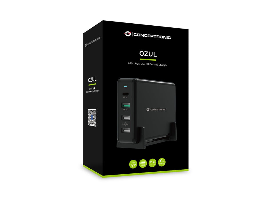 EAN 4015867226377 - Conceptronic OZUL01B cargador de dispositivo móvil Universal Negro Corriente alterna Carga rápida Interio imagen 5