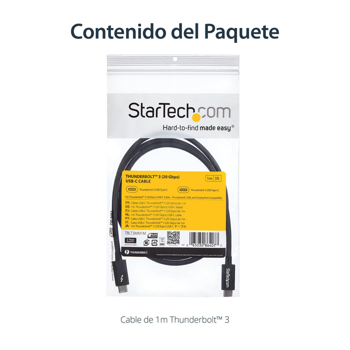 EAN 0065030864077 - StarTech.com TBLT3MM1M cable Thunderbolt 20 Gbit/s Negro imagen 11