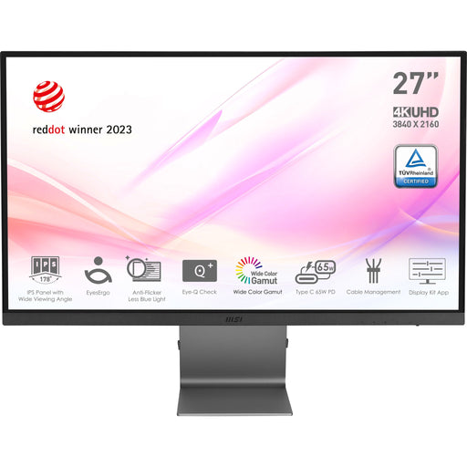 EAN 4711377026673 - MSI Modern MD271UL pantalla para PC 68,6 cm (27") 3840 x 2160 Pixeles 4K Ultra HD Gris imagen 1