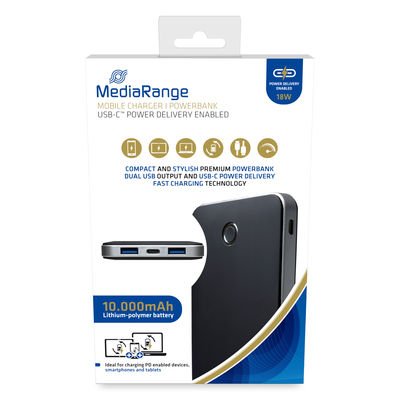 EAN 4260459616603 - MediaRange MR753 batería externa Polímero de litio 10000 mAh Negro imagen 3