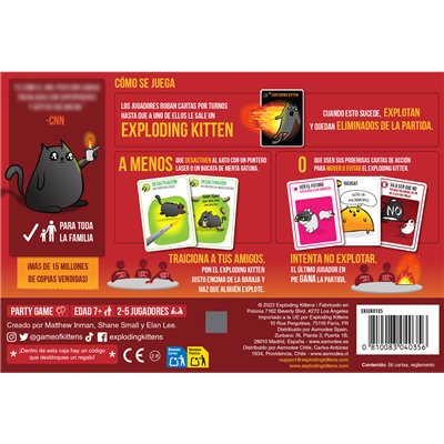 EAN 0810083040356 - Asmodee Exploding Kittens EKIEK01ES juego de tablero 15 min Juego De Cartas Partido imagen 3