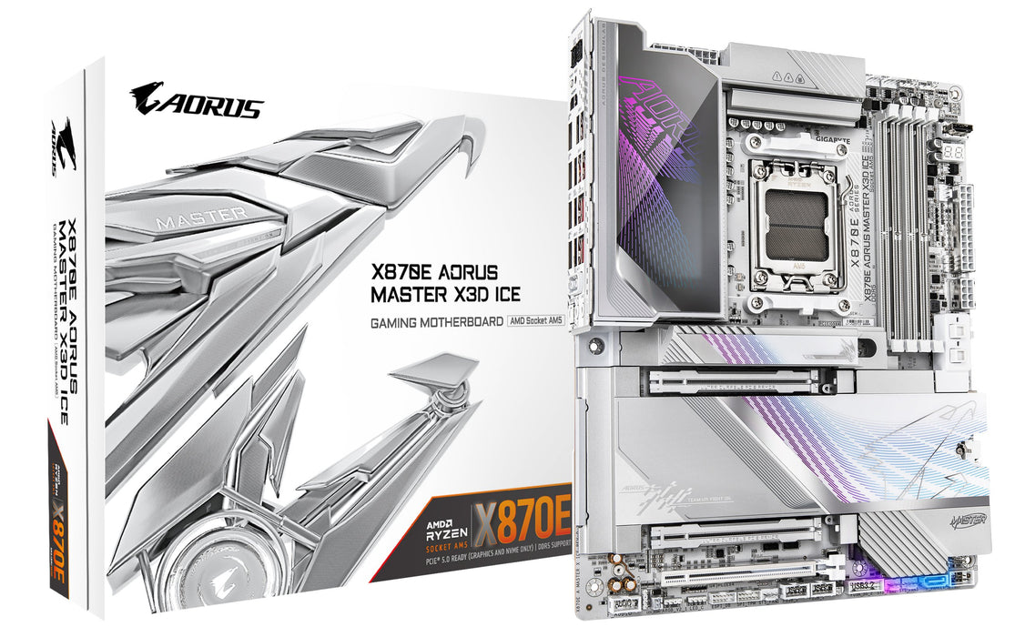 EAN 4719331876517 - GIGABYTE X870E AORUS MASTER X3D ICE AMD X870E Zócalo AM5 ATX imagen 1