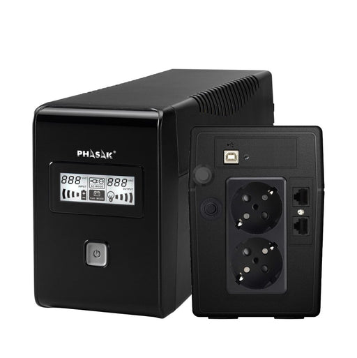 EAN 5605922011988 - Phasak Esential sistema de alimentación ininterrumpida (UPS) Línea interactiva 0,65 kVA 360 W 2 salidas A imagen 1