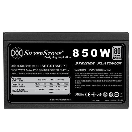 EAN 4710007223260 - Silverstone ST85F-PT unidad de fuente de alimentación 850 W 20-pin ATX ATX Negro imagen 7