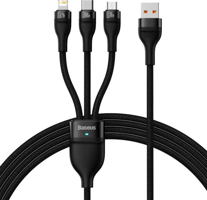 EAN 6932172608712 - Baseus SUP0003351 cable USB USB 3.2 Gen 1 (3.1 Gen 1) 1,2 m USB A USB C/Micro USB-A/Lightning Negro imagen 1