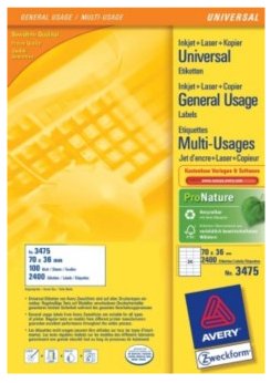 EAN 4004182034750 - Avery 3475 etiqueta de impresora Blanco imagen 1