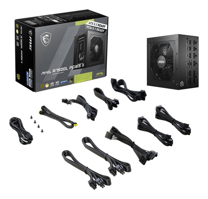 EAN 4711377246705 - MSI MAG A750GL PCIE5 II unidad de fuente de alimentación 750 W 20+4 pin ATX ATX Negro imagen 4