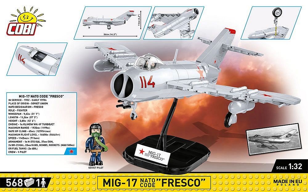 EAN 5902251058234 - COBI MiG-17 NATO Code "Fresco" imagen 8