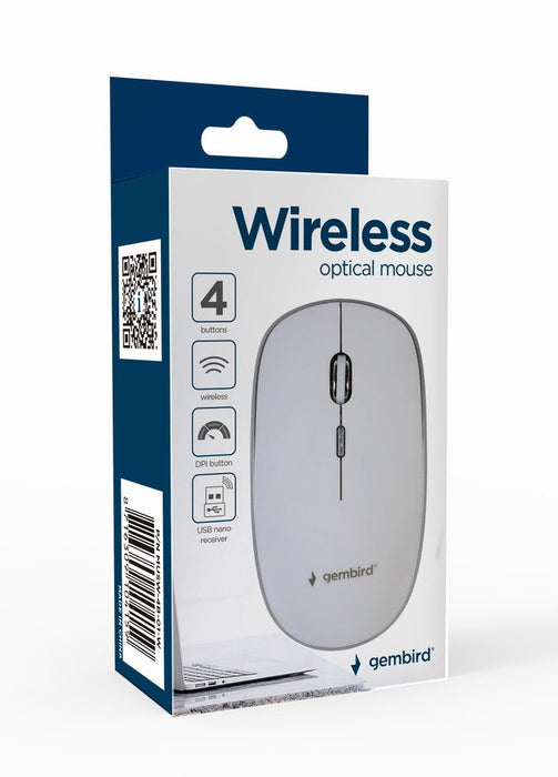 EAN 8716309104159 - Gembird MUSW-4B-01-W ratón Oficina Ambidextro RF inalámbrico Óptico 1600 DPI imagen 2