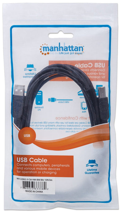 EAN 0766623333382 - Manhattan 333382 cable USB USB 2.0 3 m USB A Negro imagen 3