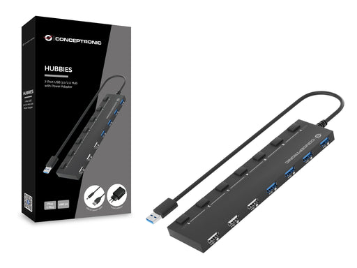 EAN 4015867226339 - Conceptronic HUBBIES09BP hub de interfaz USB 3.2 Gen 1 (3.1 Gen 1) Type-A 5000 Mbit/s Negro imagen 2
