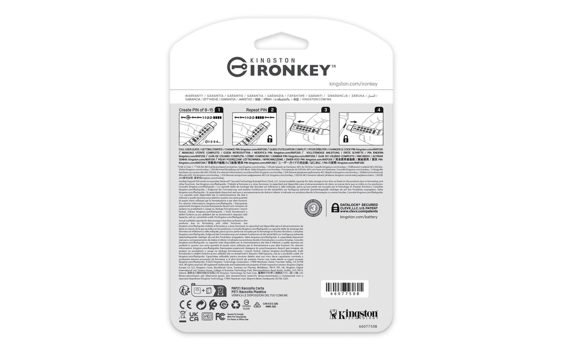 EAN 0740617336634 - Kingston Technology IronKey Keypad 200 unidad flash USB USB Tipo C 3.2 Gen 1 (3.1 Gen 1) Azul imagen 4