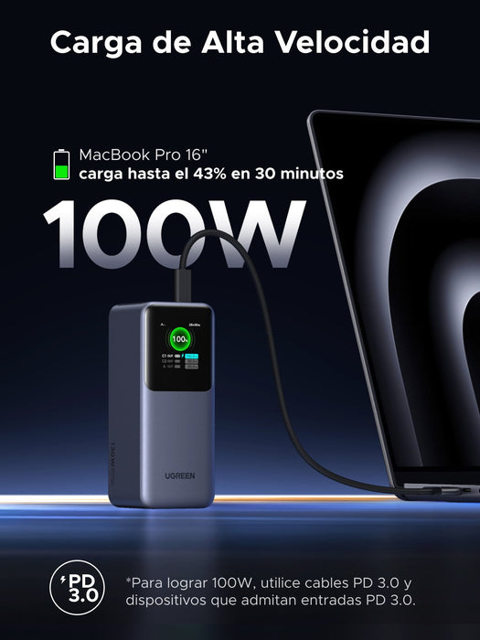 EAN 6941876242924 - Ugreen 20000mAh 130W Fast Charging Powerbank Litio Gris imagen 14