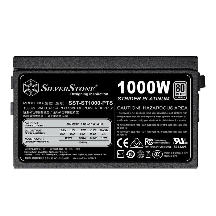 EAN 4710007226575 - Silverstone SST-ST1000-PTS unidad de fuente de alimentación 1000 W 20-pin ATX ATX Negro imagen 3