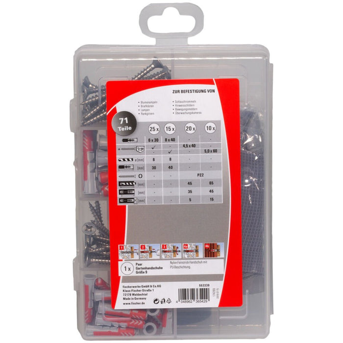 EAN 4048962365429 - Fischer 553339 tornillo de anclaje y taco 40 pieza(s) Juego de enchufes de pared y tornillos imagen 3