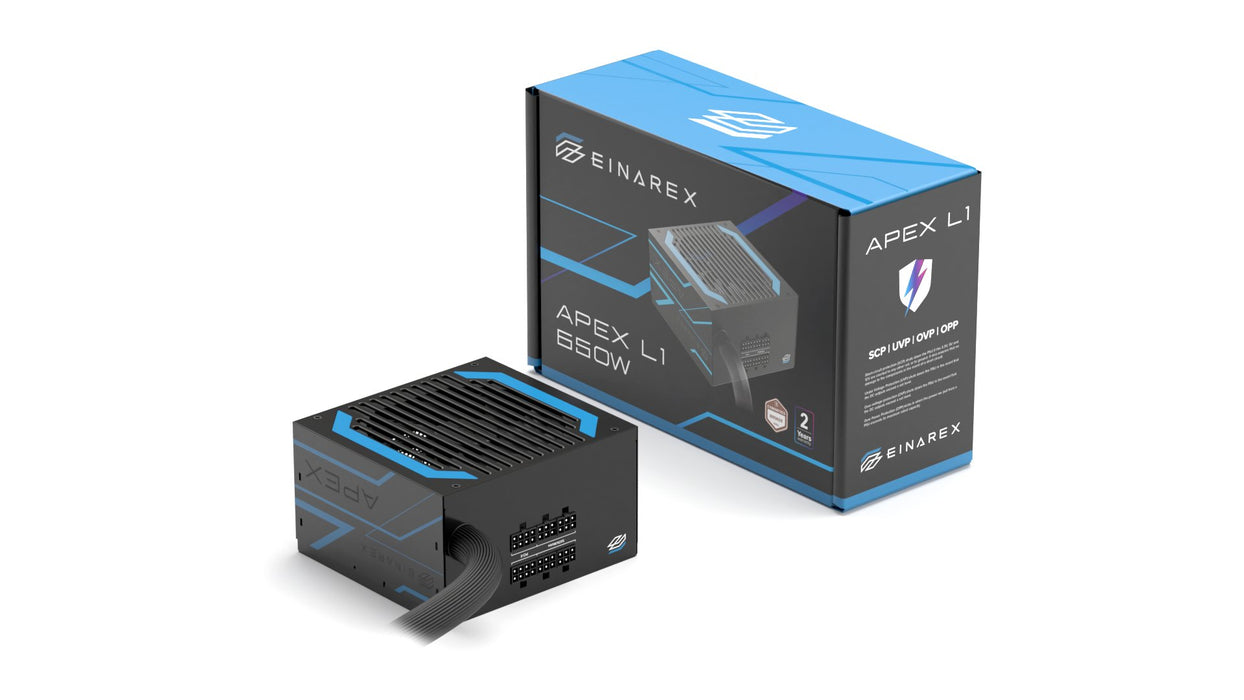 EAN 6977277361230 - Einarex EXPS-XL1-650-BK unidad de fuente de alimentación 24-pin ATX ATX Negro imagen 4