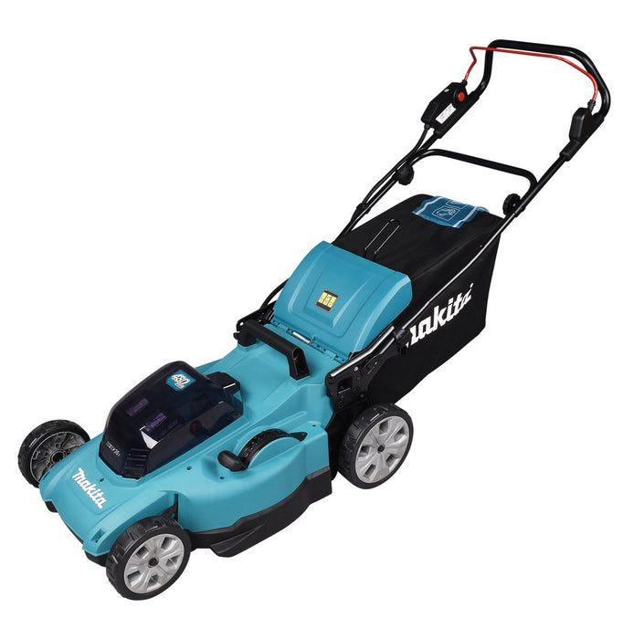 EAN 0088381756679 - Makita DLM480PT2 cortadora de césped Cortacésped manual Batería Negro, Turquesa imagen 1