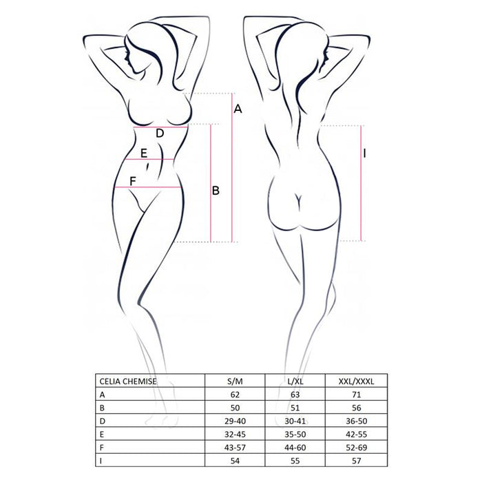 Celia Chemise Negro Talla (Interno):L/Xl