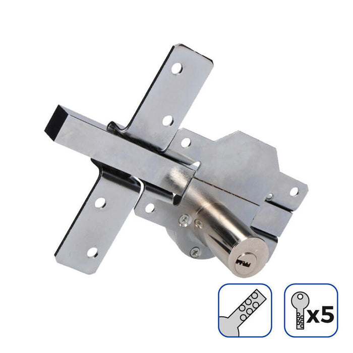 Cerrojo De Seguridad Color Níquel Incluye 5 Llaves De Seguridad Edm