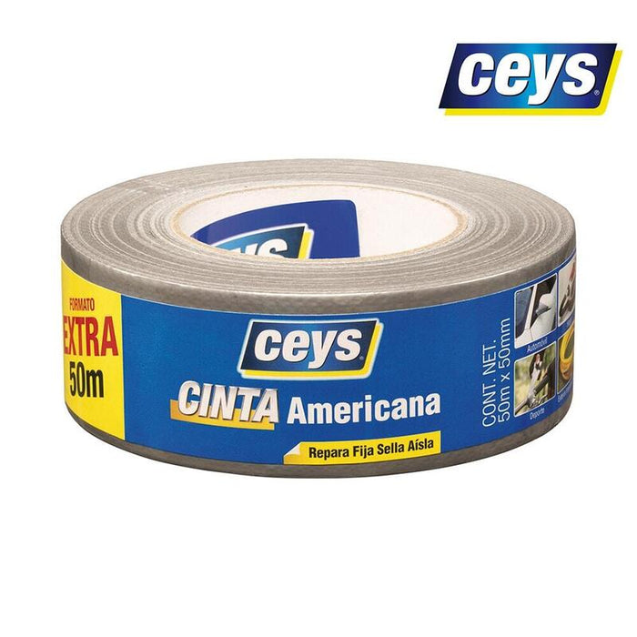 Ceys Cinta Americana Plata Rollo 50m X 50mm 507609