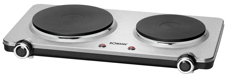 EAN 4004470503319 - Bomann DKP 5033 E CB Negro, Acero inoxidable Encimera Hornillo eléctrico / Placa eléctrica 2 zona(s) imagen 1