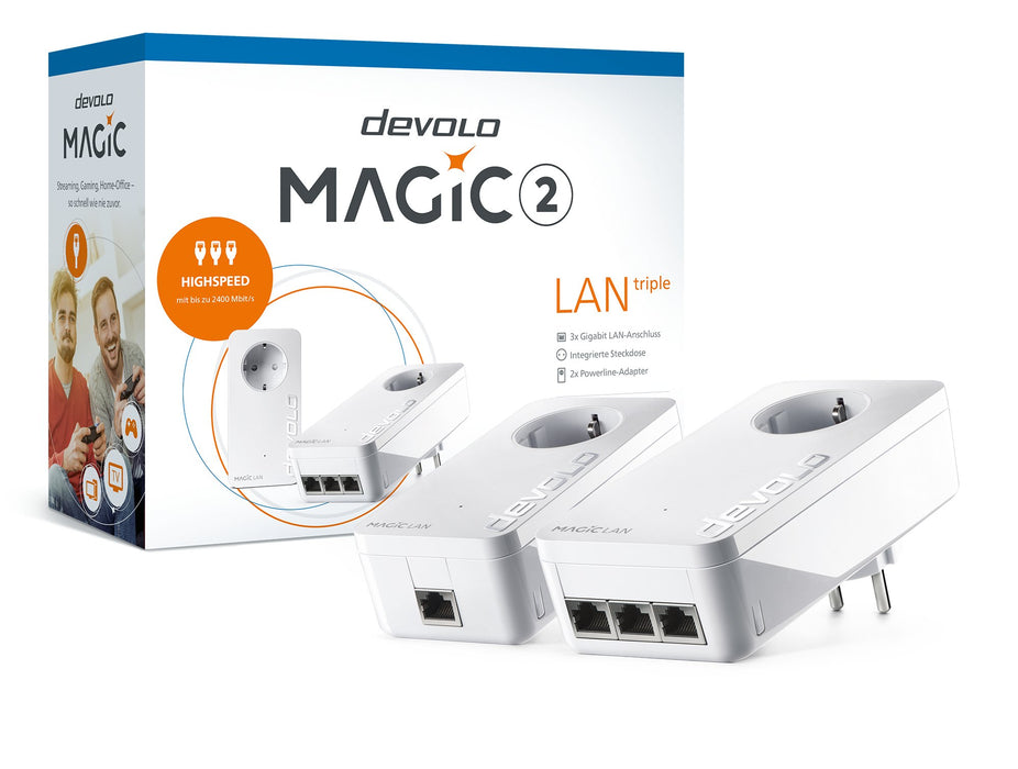 EAN 4250059685109 - Devolo Magic 2 LAN triple Starter Kit 2400 Mbit/s Ethernet Blanco 2 pieza(s) imagen 1