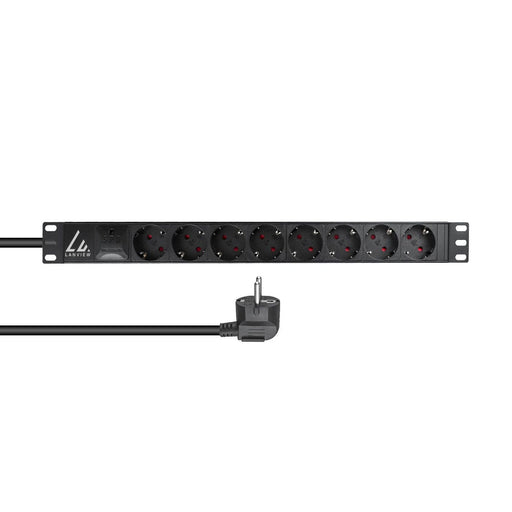 EAN 5715063046876 - Lanview LVR-3MSCH-SPD-SCH8 unidad de distribución de energía (PDU) 8 salidas AC 1U Negro imagen 1