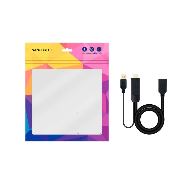 EAN 8433281012844 - Nanocable 10.16.0205 adaptador de cable de vídeo 0,2 m HDMI + USB Type-A imagen 5