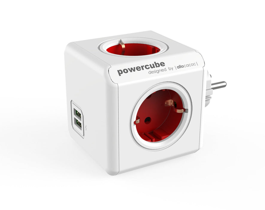 EAN 8718444085690 - Allocacoc PowerCube Original USB base múltiple 4 salidas AC Interior Rojo, Blanco imagen 1
