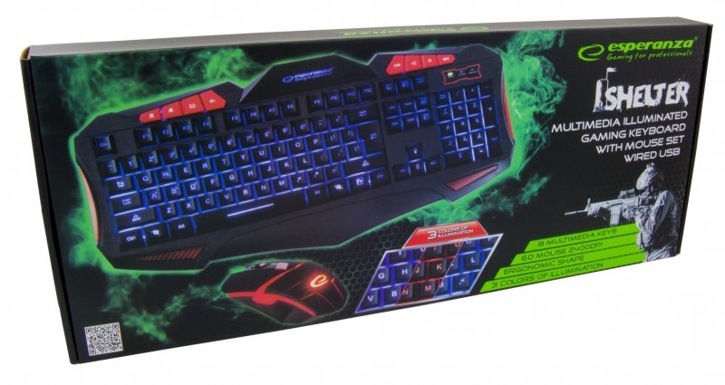 EAN 5901299938607 - Esperanza EGK3000 teclado Ratón incluido Juego USB QWERTY Inglés del Reino Unido Negro, Rojo imagen 8