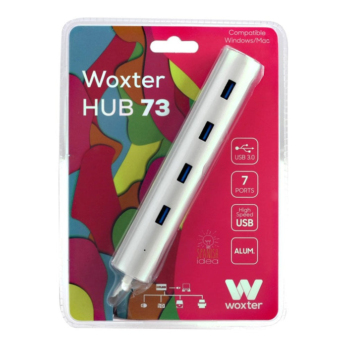 EAN 8435089026702 - Woxter Hub 73 USB 3.2 Gen 1 (3.1 Gen 1) Type-A 5000 Mbit/s Plata imagen 7