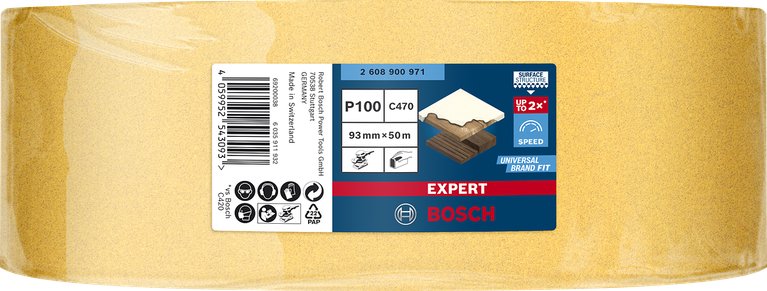 EAN 4059952543093 - Bosch Expert C470 Rollo abrasivo Grano medio P100 1 pieza(s) imagen 2