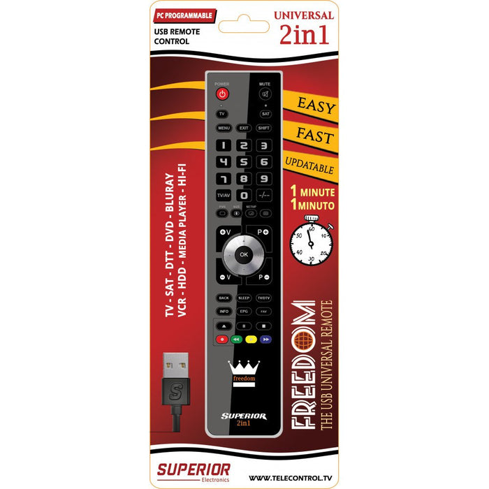 EAN 8054242080223 - Superior FREEDOM 2v1 mando a distancia RF inalámbrico DTT, DVD/Blu-ray, Centro multimedia, Media player,  imagen 2