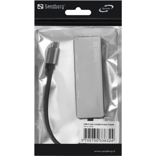 EAN 5705730336324 - Sandberg 336-32 hub de interfaz USB 3.2 Gen 1 (3.1 Gen 1) Type-C 5000 Mbit/s Gris imagen 2