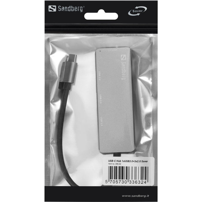 EAN 5705730336324 - Sandberg 336-32 hub de interfaz USB 3.2 Gen 1 (3.1 Gen 1) Type-C 5000 Mbit/s Gris imagen 2