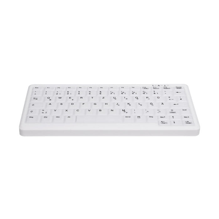 Cherry Ak-C4110 Teclado (Aleman) Higiénico Inalámbrico Desinfectable En Diseño De Cuaderno Blanco