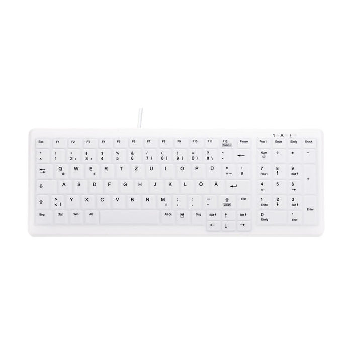 Cherry Ak-C7000 Teclado (Aleman) Higiénico Desinfectable Con Campo Numérico Blanco