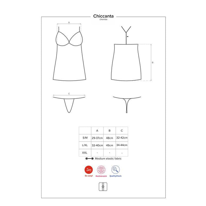 Chiccanta Chemise Y Tanga Black Talla (Interno):L/Xl