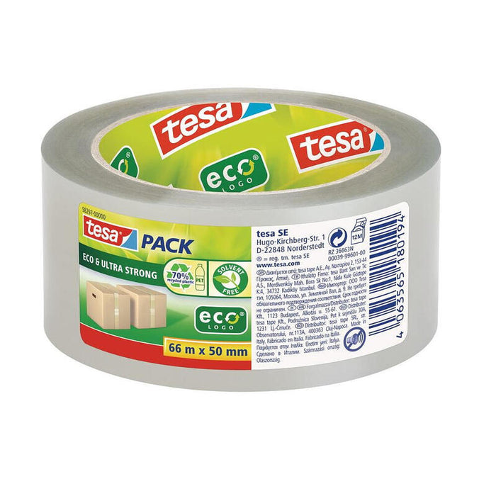 Cinta Adhesiva Tesapack Eco Ultra Fuerte Pp, 66m X 50mm, Transparente, 58297