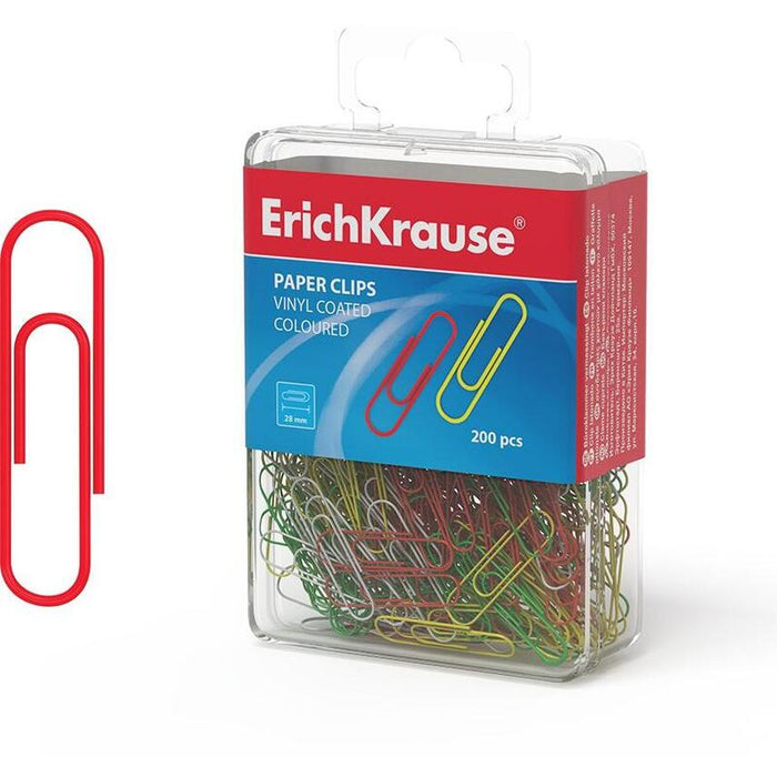 Clips De Colores Erich Krause Mk240601 - Caja 200 Unidades · 28mm · Paquete 12 Unidades