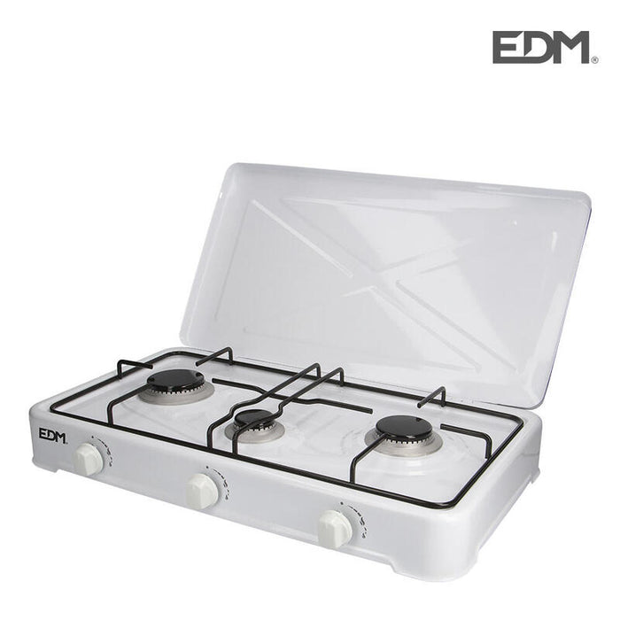 Cocina De Gas Esmaltada 3 Fuegos 60x33x12cm Edm