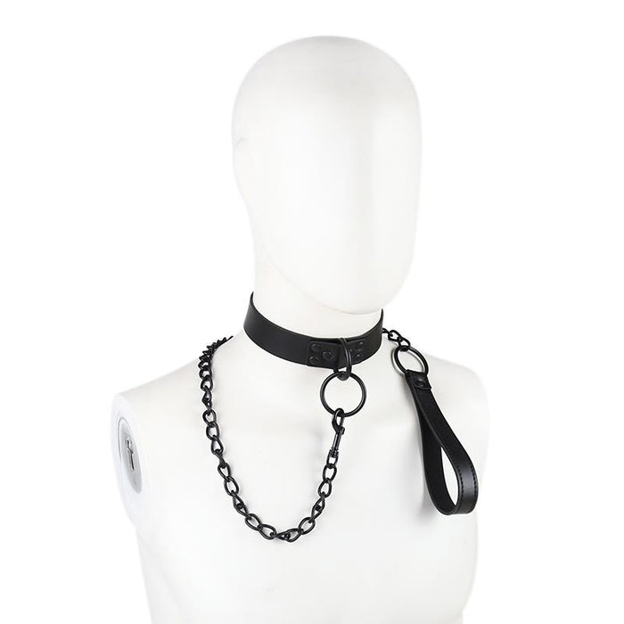 Collar Con Correa Negro