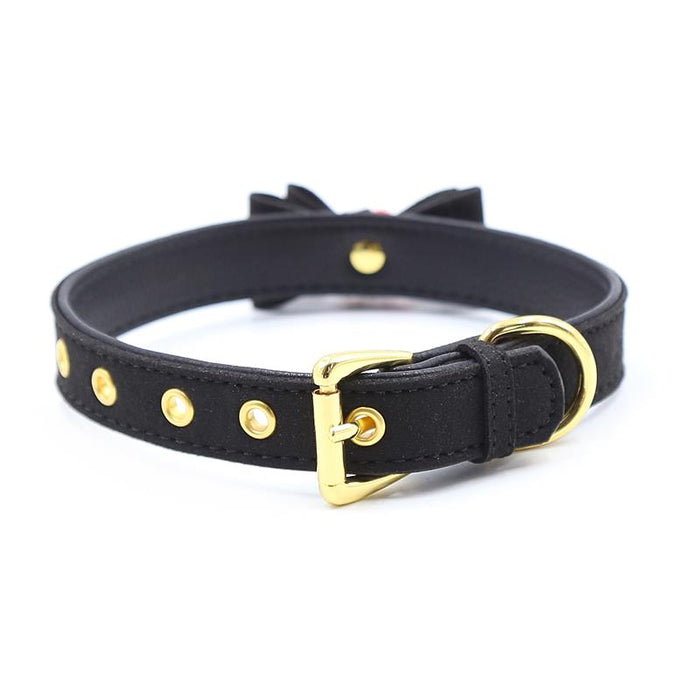 Collar Con Lazo Y Cascabel Negro