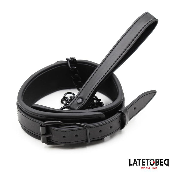 Collar Y Correa Neopreno Negro