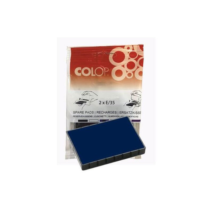 Colop Almohadilla E/35 Azul Blister -2u-