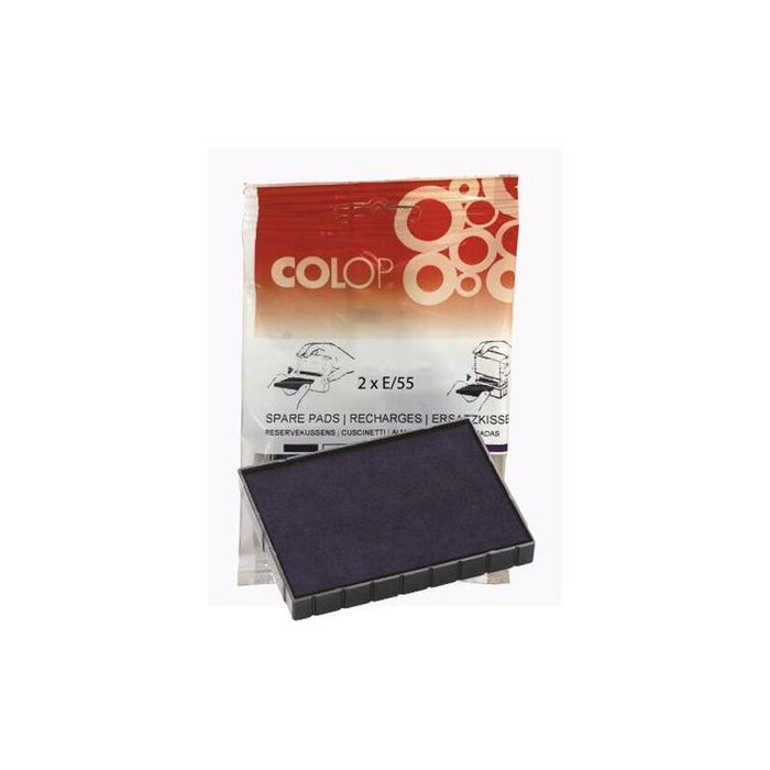 Colop Almohadilla E/55 Azul Blister -2u-