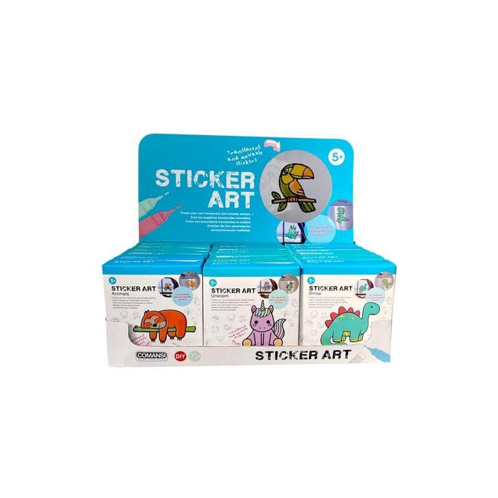 Comansi Display Sticker Art Basic 18 Unidadesâ - Pegatinas Creativas Para Ventanas Â - Manualidades Infantiles -