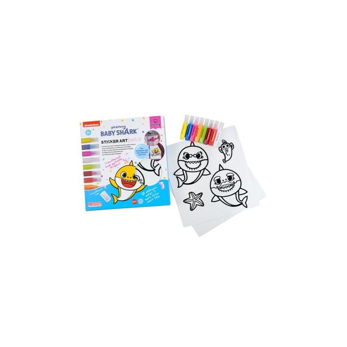 Comansi Sticker Art Junior Baby Sharkâ - Pegatinas Creativas Para Ventanas Â - Manualidades Infantiles - Surtido